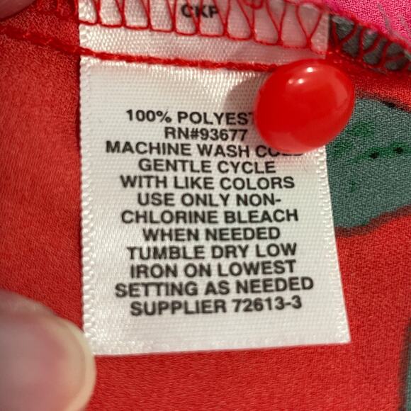 BELLE SKY Red Floral Cold Shoulder Long Bell Sleeve Loose Boho Blouse Top XXL - Picture 9 of 11